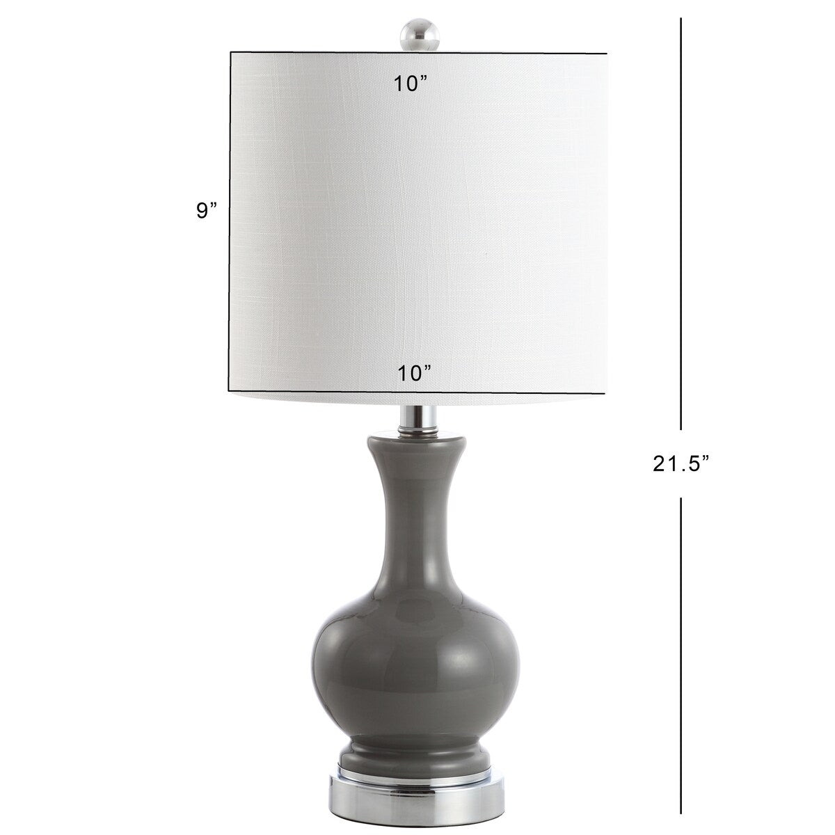 Vermont 22" Glass/Metal LED Table Lamp, White (Set of 2) by JONATHAN Y