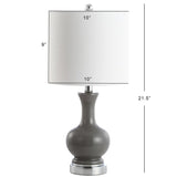 Vermont 22" Glass/Metal LED Table Lamp, White (Set of 2) by JONATHAN Y