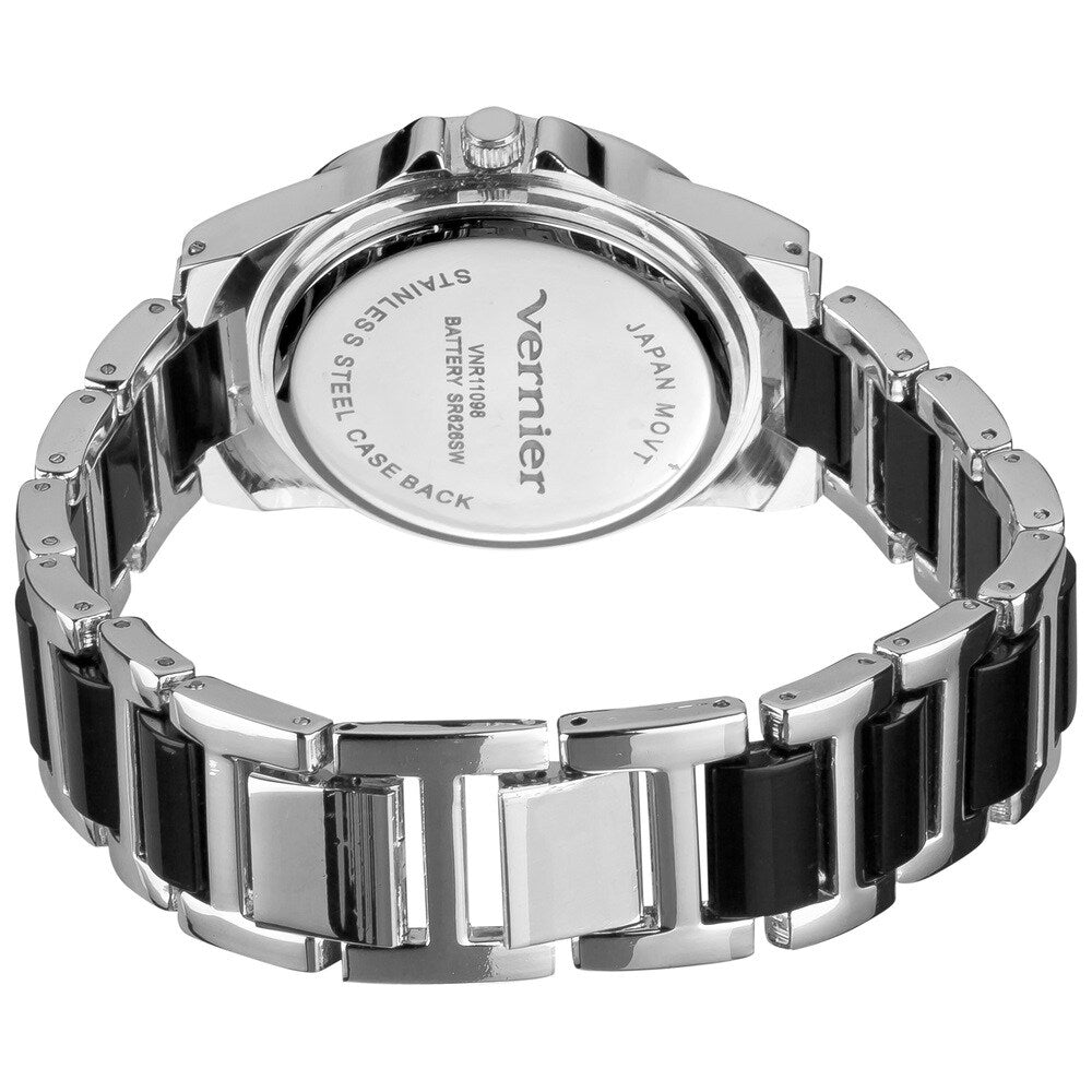Vernier Ladies Fashion Zebra Print Genuine Crystal Stones Bracelet Watch