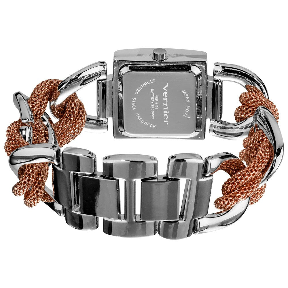 Vernier Ladies Mother of Pearl Dial Chain and Mesh Bracelet Fashion Watch