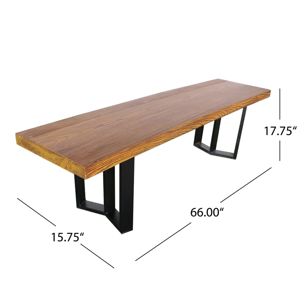 Verona Outdoor Light-Weight Concrete Dining Bench by Christopher Knight Home