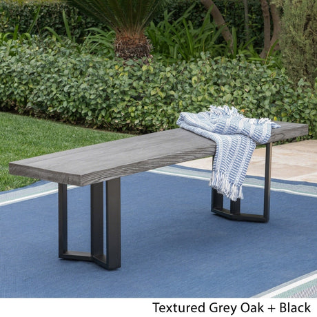 Verona Outdoor Light-Weight Concrete Dining Bench by Christopher Knight Home