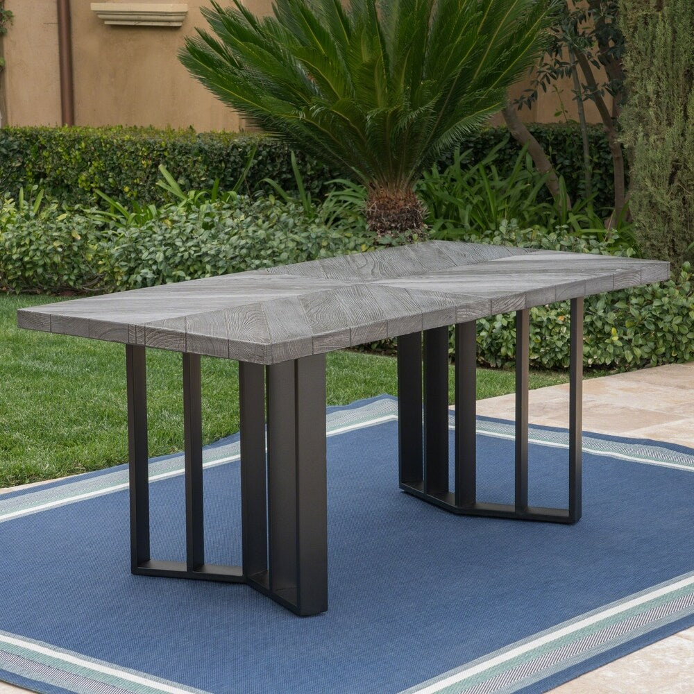 Verona Outdoor Rectangle Light-Weight Concrete Dining Table by Christopher Knight Home - 35.00 "W x 70.00 "L x 28.75 "H