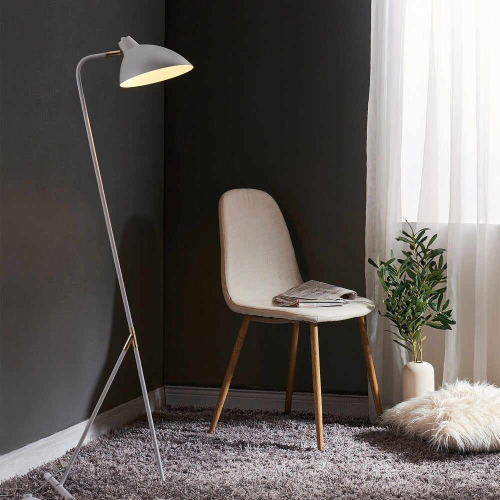 Versanora - Delicata Monopod Floor Lamps - White/Gold - N/A