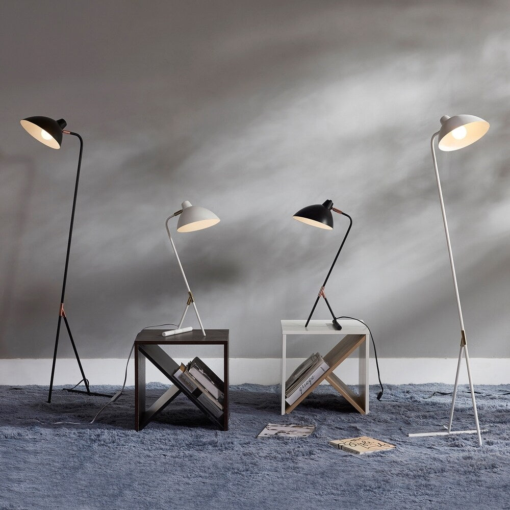 Versanora - Delicata Monopod Floor Lamps - White/Gold - N/A