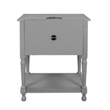Versatile Nightstand with Cabinet USB Charging Design