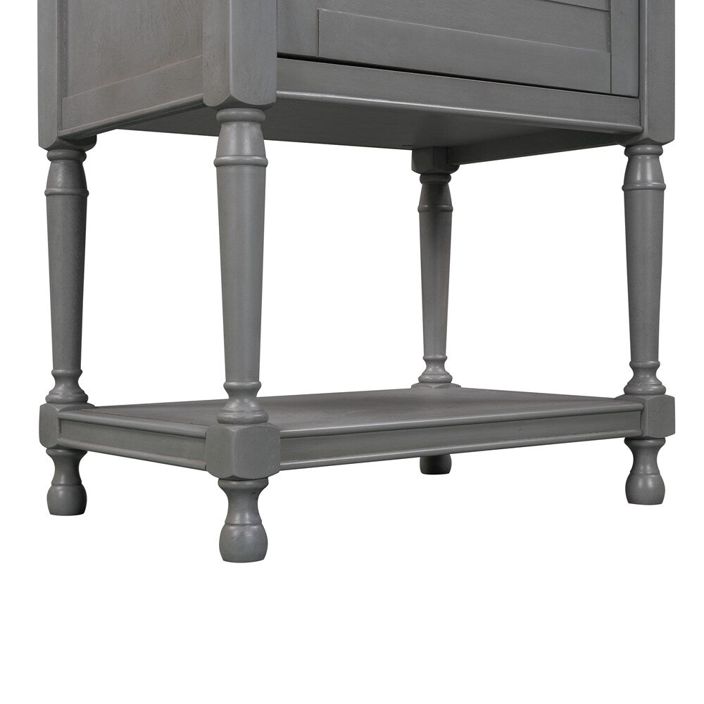 Versatile Nightstand with Cabinet USB Charging Design