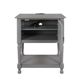 Versatile Nightstand with Cabinet USB Charging Design