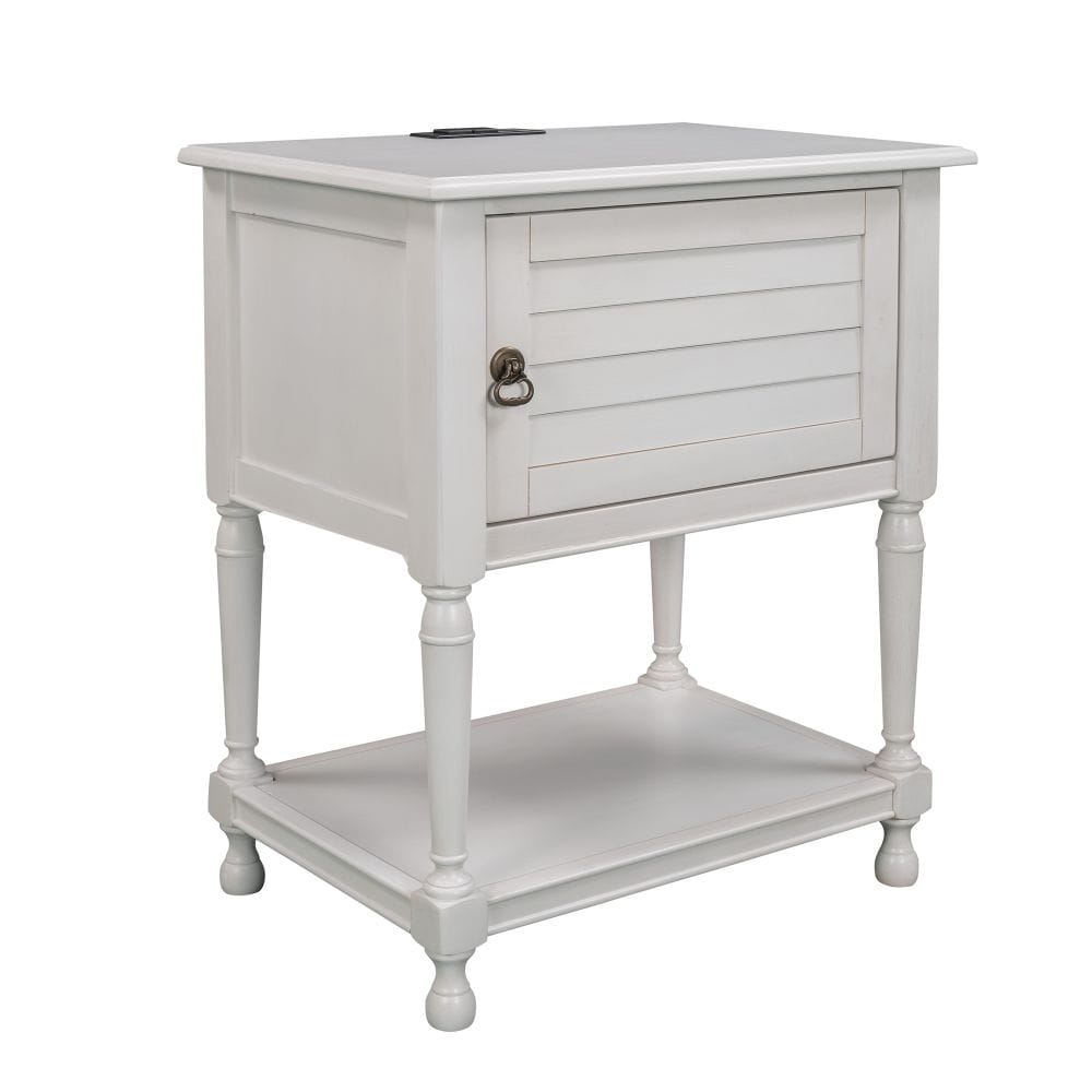 Versatile Nightstand with Two Built-in Shelves Cabinet and an Open Storage