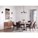 Vertex Collection Five-Light Matte Black Clear Glass Contemporary Chandelier - 22.5 in x 22.5 in x 15.25 in