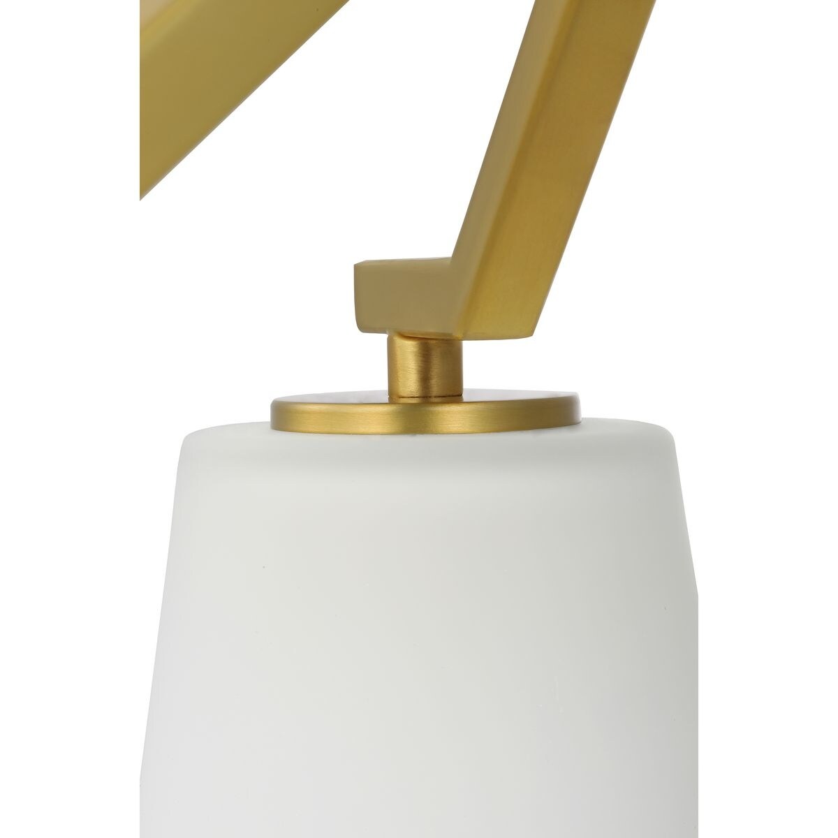 Vertex Collection Three-Light Brushed Gold Etched White Contemporary Convertible Chandelier - 18 in x 18 in x 16.75 in