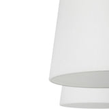 Vertex Collection Three-Light Brushed Gold Etched White Contemporary Convertible Chandelier - 18 in x 18 in x 16.75 in