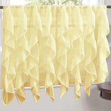 Sweet Home Collection Maize Vertical Ruffled Waterfall Valance and Curtain Tiers
