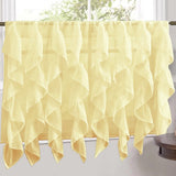 Sweet Home Collection Maize Vertical Ruffled Waterfall Valance and Curtain Tiers