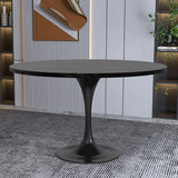 Verve 48" Round Dining Table MDF Top Black Steel Base - 47.24