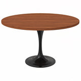 Verve 48" Round Dining Table MDF Top Black Steel Base - 47.24
