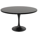 Verve 48" Round Dining Table MDF Top Black Steel Base - 47.24