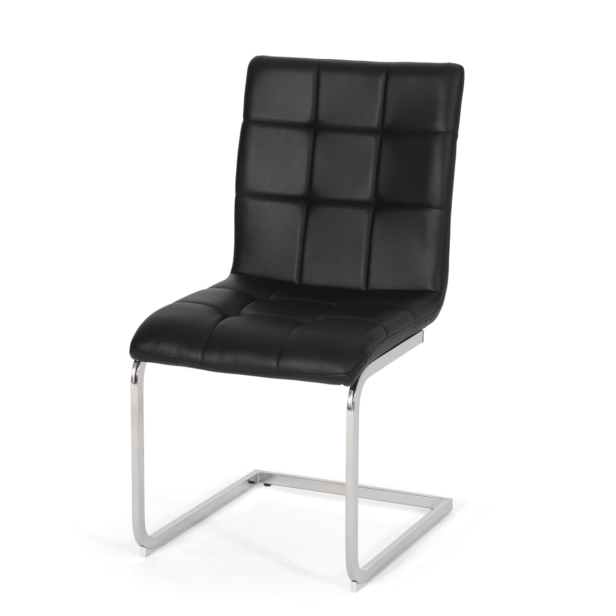 Vess Modern Faux Leather Waffle Stitch Dining Chairs (Set of 2) by Christopher Knight Home