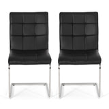 Vess Modern Faux Leather Waffle Stitch Dining Chairs (Set of 2) by Christopher Knight Home