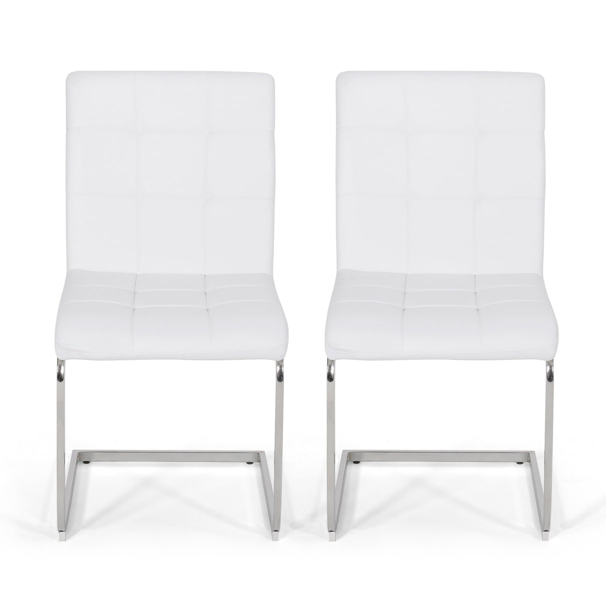 Vess Modern Faux Leather Waffle Stitch Dining Chairs (Set of 2) by Christopher Knight Home