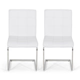Vess Modern Faux Leather Waffle Stitch Dining Chairs (Set of 2) by Christopher Knight Home