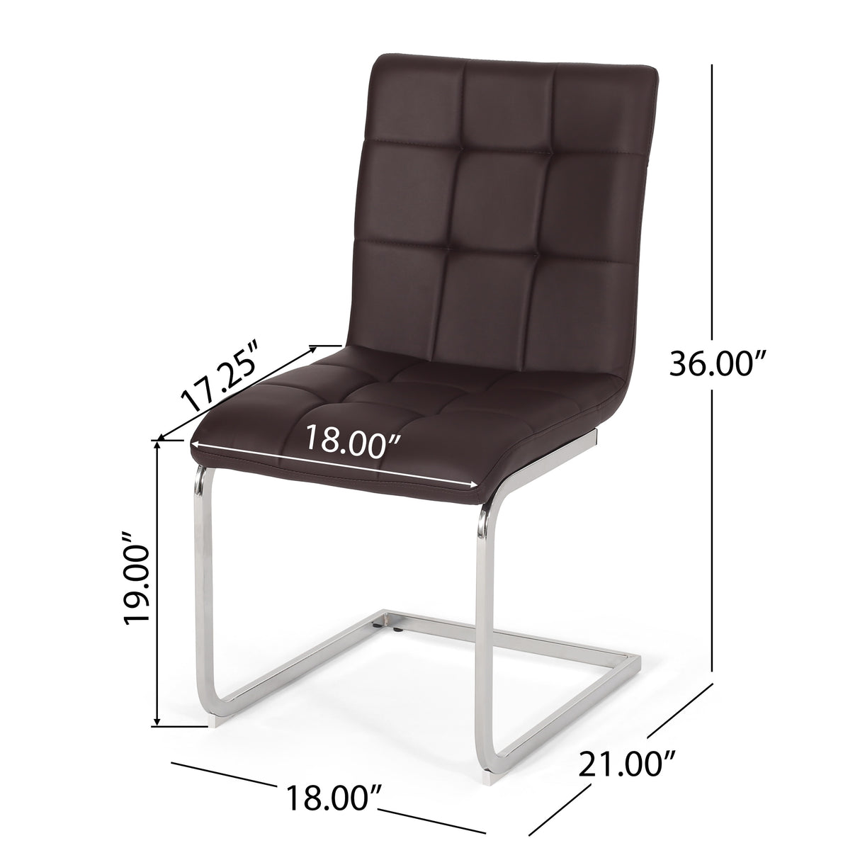 Vess Modern Faux Leather Waffle Stitch Dining Chairs (Set of 2) by Christopher Knight Home