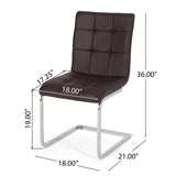 Vess Modern Faux Leather Waffle Stitch Dining Chairs (Set of 2) by Christopher Knight Home