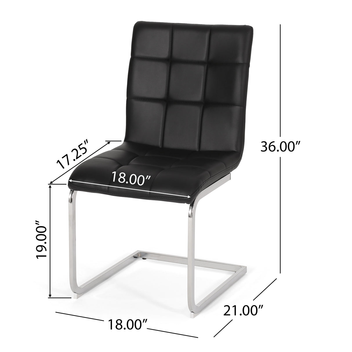 Vess Modern Faux Leather Waffle Stitch Dining Chairs (Set of 2) by Christopher Knight Home