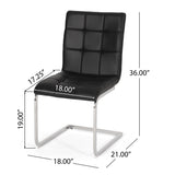 Vess Modern Faux Leather Waffle Stitch Dining Chairs (Set of 2) by Christopher Knight Home