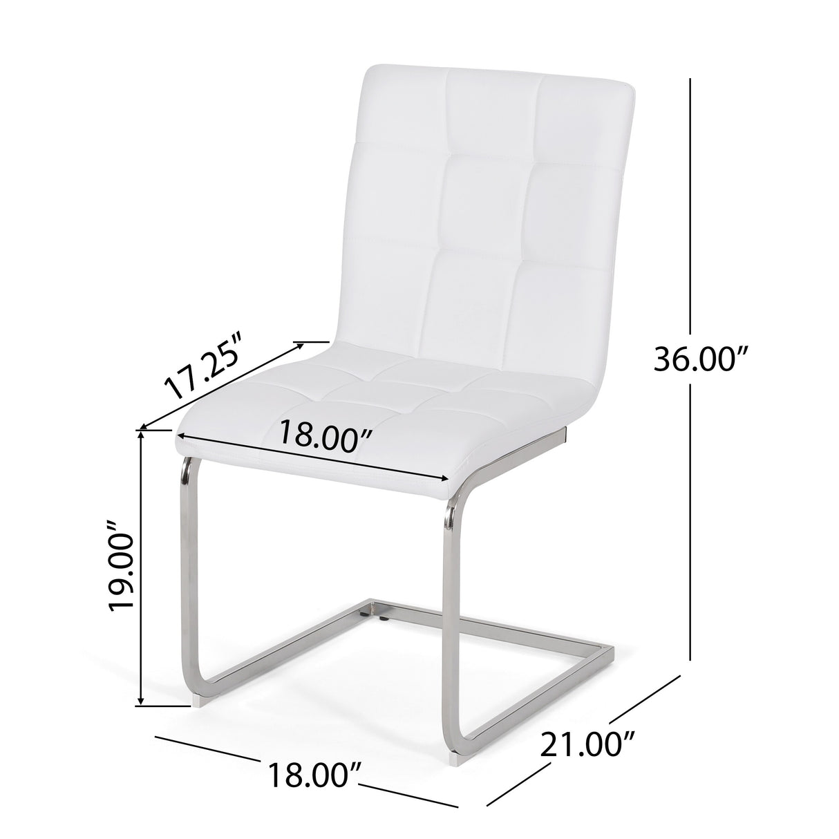 Vess Modern Faux Leather Waffle Stitch Dining Chairs (Set of 2) by Christopher Knight Home