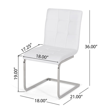 Vess Modern Faux Leather Waffle Stitch Dining Chairs (Set of 2) by Christopher Knight Home