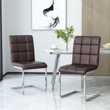 Vess Modern Faux Leather Waffle Stitch Dining Chairs (Set of 2) by Christopher Knight Home