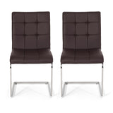 Vess Modern Faux Leather Waffle Stitch Dining Chairs (Set of 2) by Christopher Knight Home