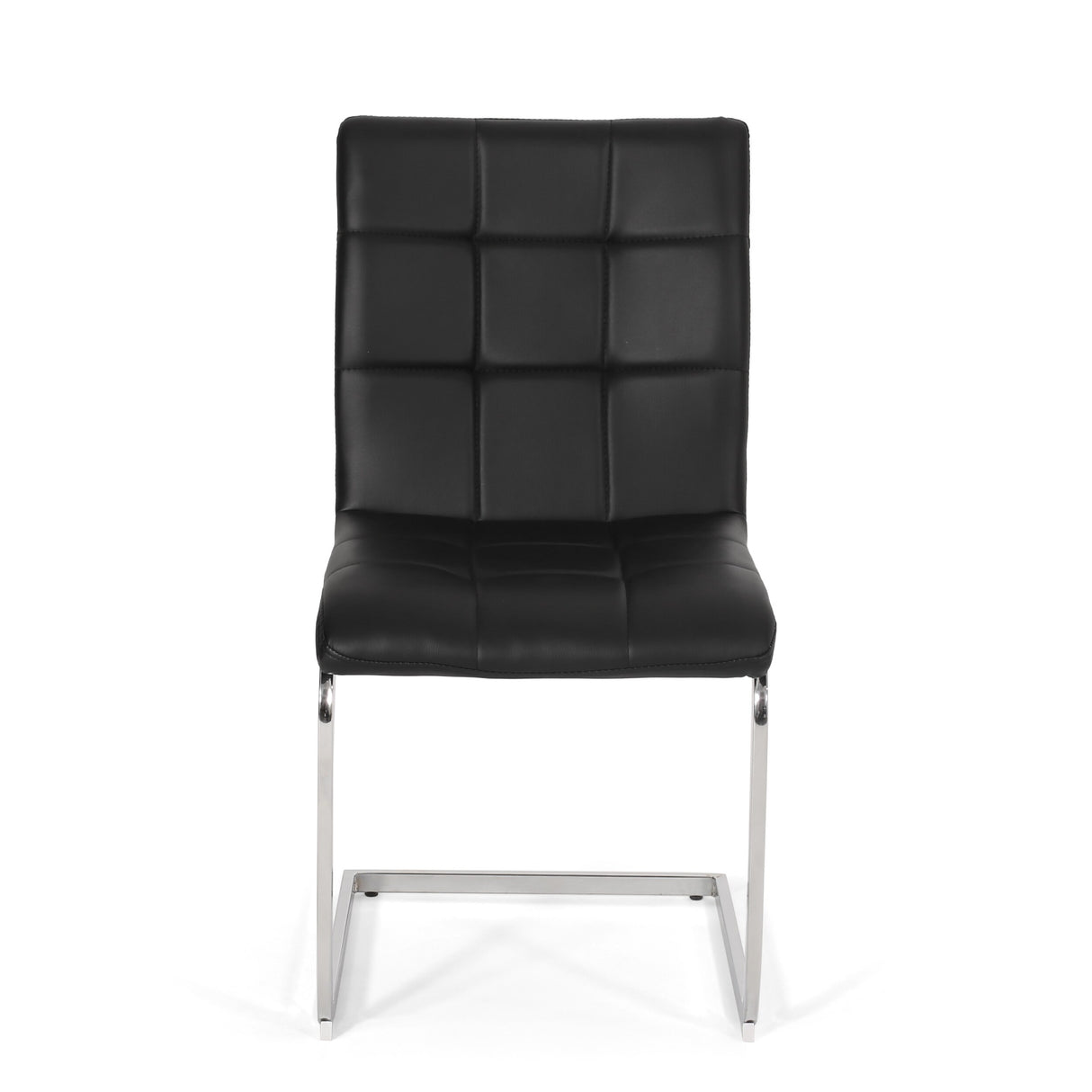 Vess Modern Faux Leather Waffle Stitch Dining Chairs (Set of 2) by Christopher Knight Home