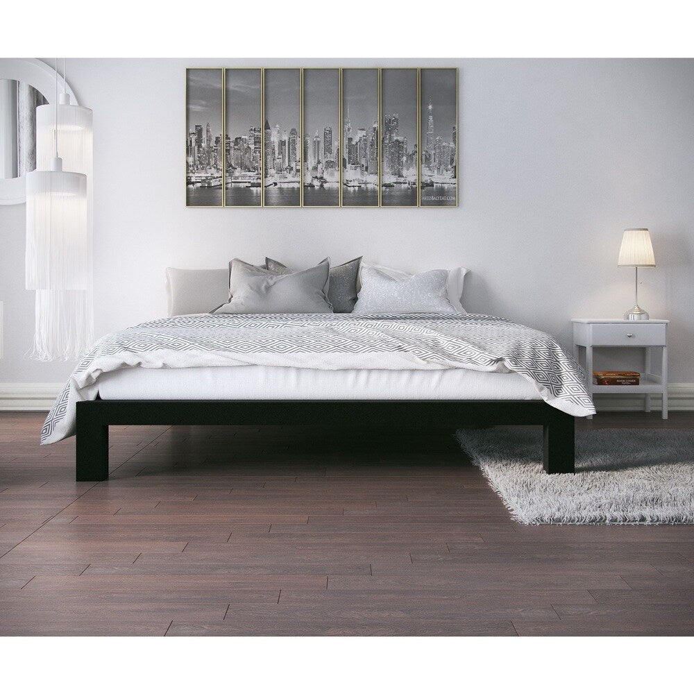 Vesta Black Metal Slatted Platform Bed