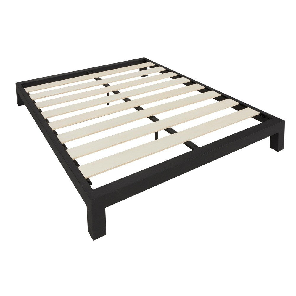 Vesta Black Metal Slatted Platform Bed