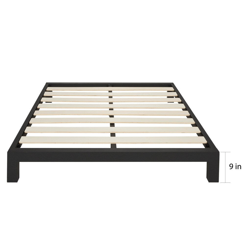 Vesta Black Metal Slatted Platform Bed