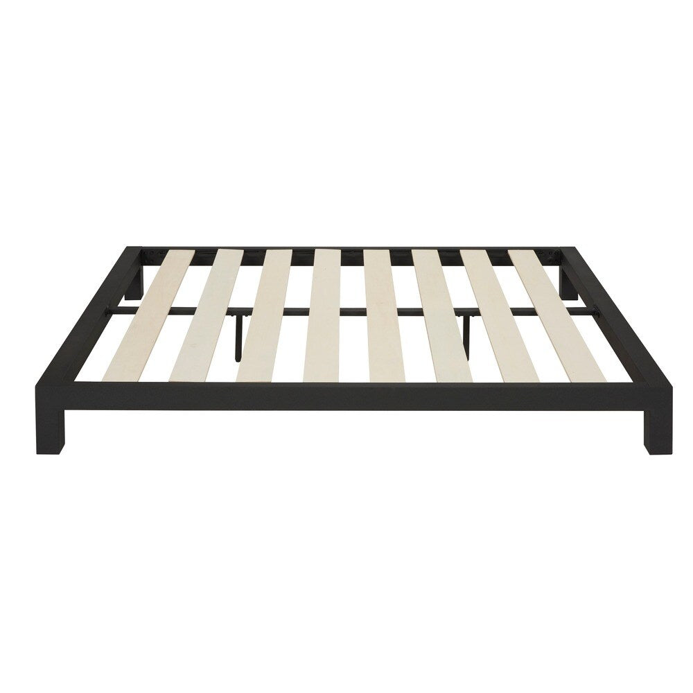Vesta Black Metal Slatted Platform Bed