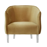 Vianne Velvet Curved Back Acrylic Leg Accent Chair by iNSPIRE Q Bold