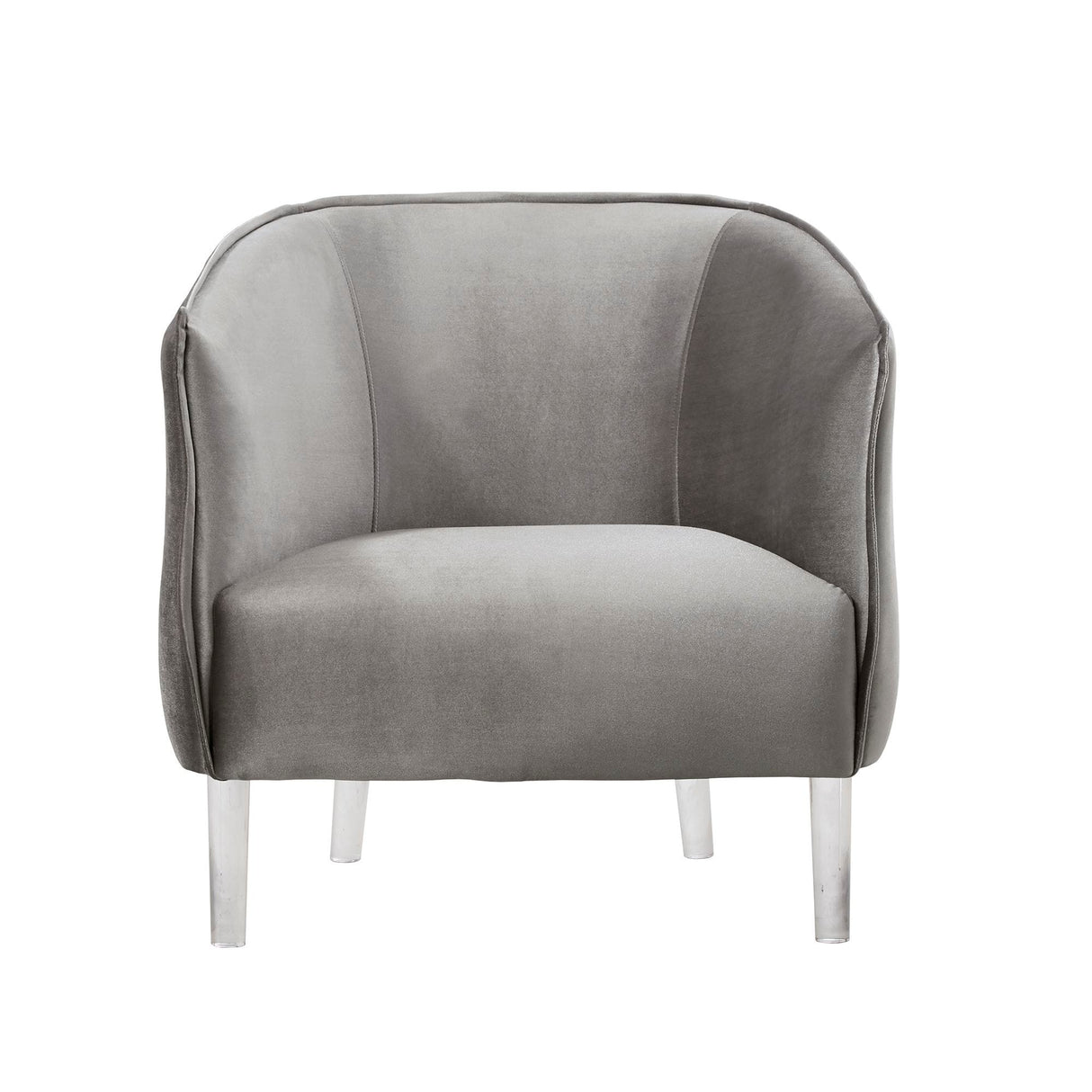 Vianne Velvet Curved Back Acrylic Leg Accent Chair by iNSPIRE Q Bold