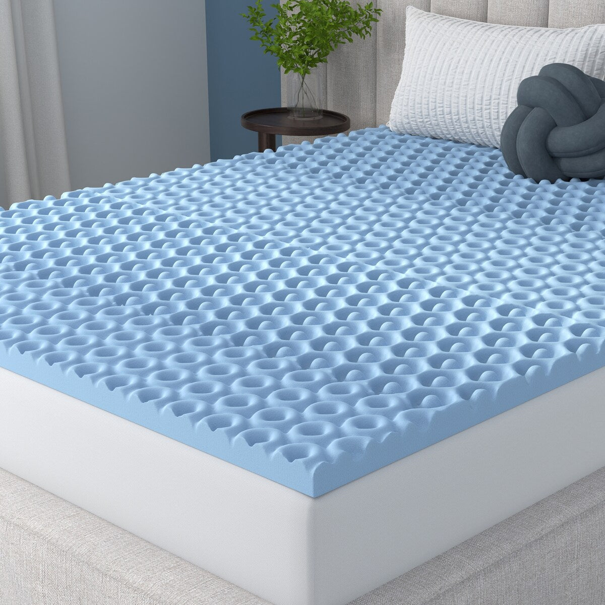 Vibe 2" Cool Pod Convoluted Gel Memory Foam Mattress Topper