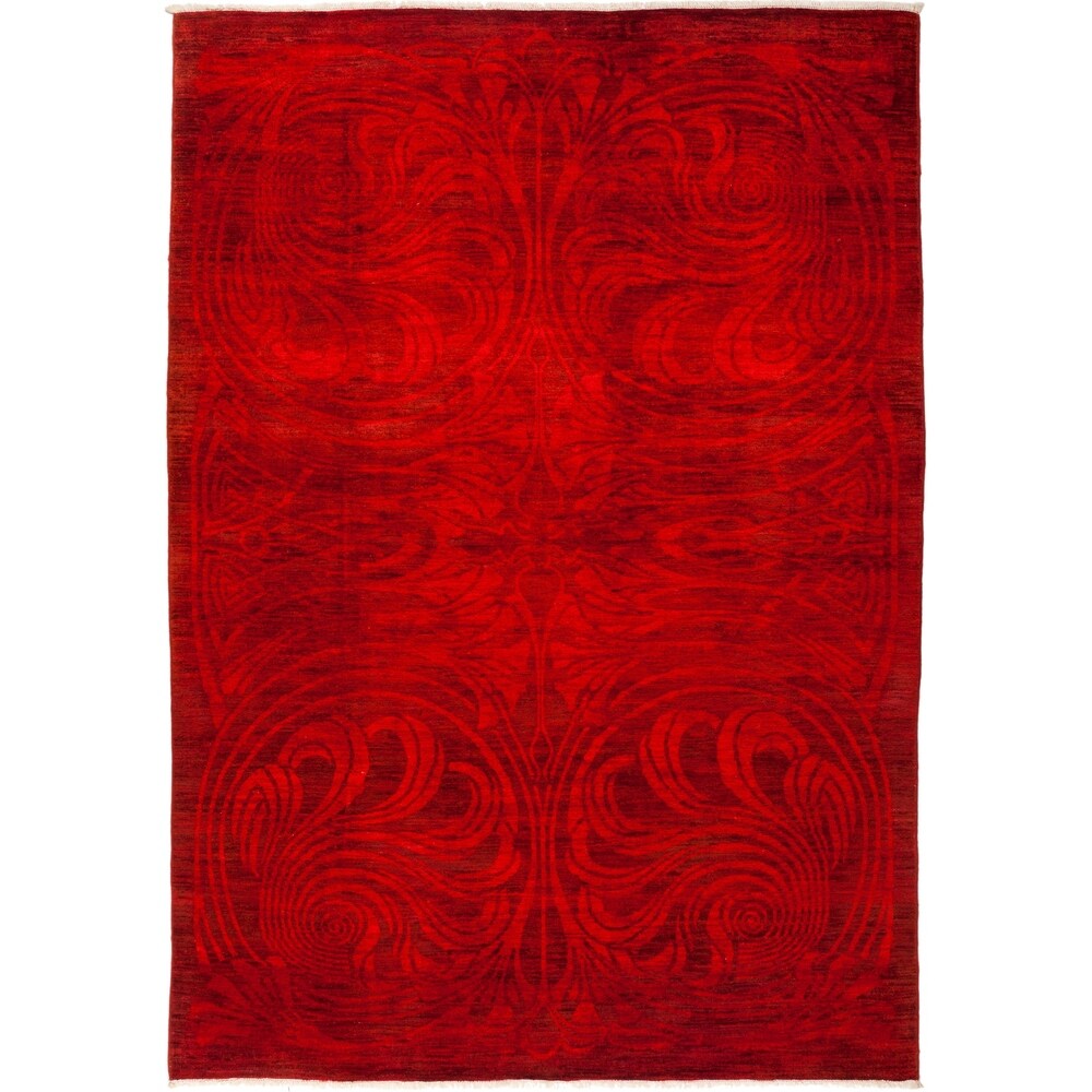 Vibrance Overdyed Red Area Rug - 6'1" x 8'6"/Surplus