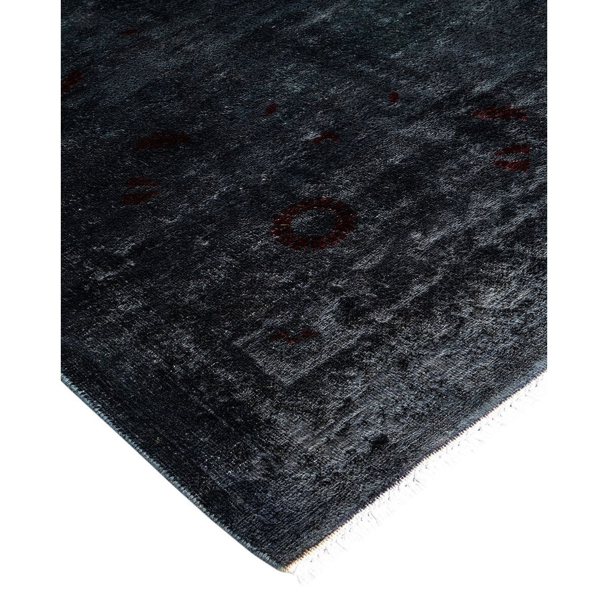 Overton Hand Knotted Wool Vintage Inspired Modern Contemporary Overdyed Gray Area Rug - 8' 1" x 10' 1"