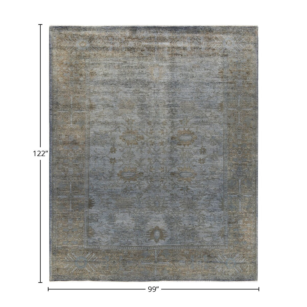 Vibrance, One-of-a-Kind Hand-Knotted Area Rug - Gray, 8' 3" x 10' 2" - 8' 3" x 10' 2"