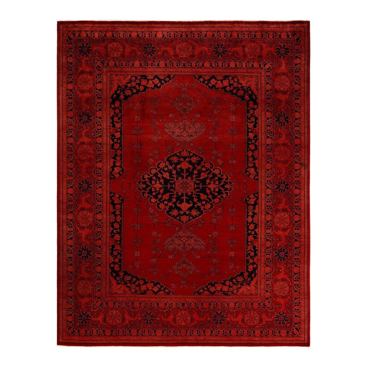 Vibrance, One-of-a-Kind Hand-Knotted Area Rug - Red, 8' 1" x 10' 5" - 8' 1" x 10' 5"