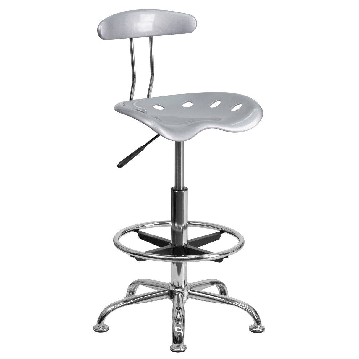 Vibrant Chrome Tractor Seat Drafting Stool