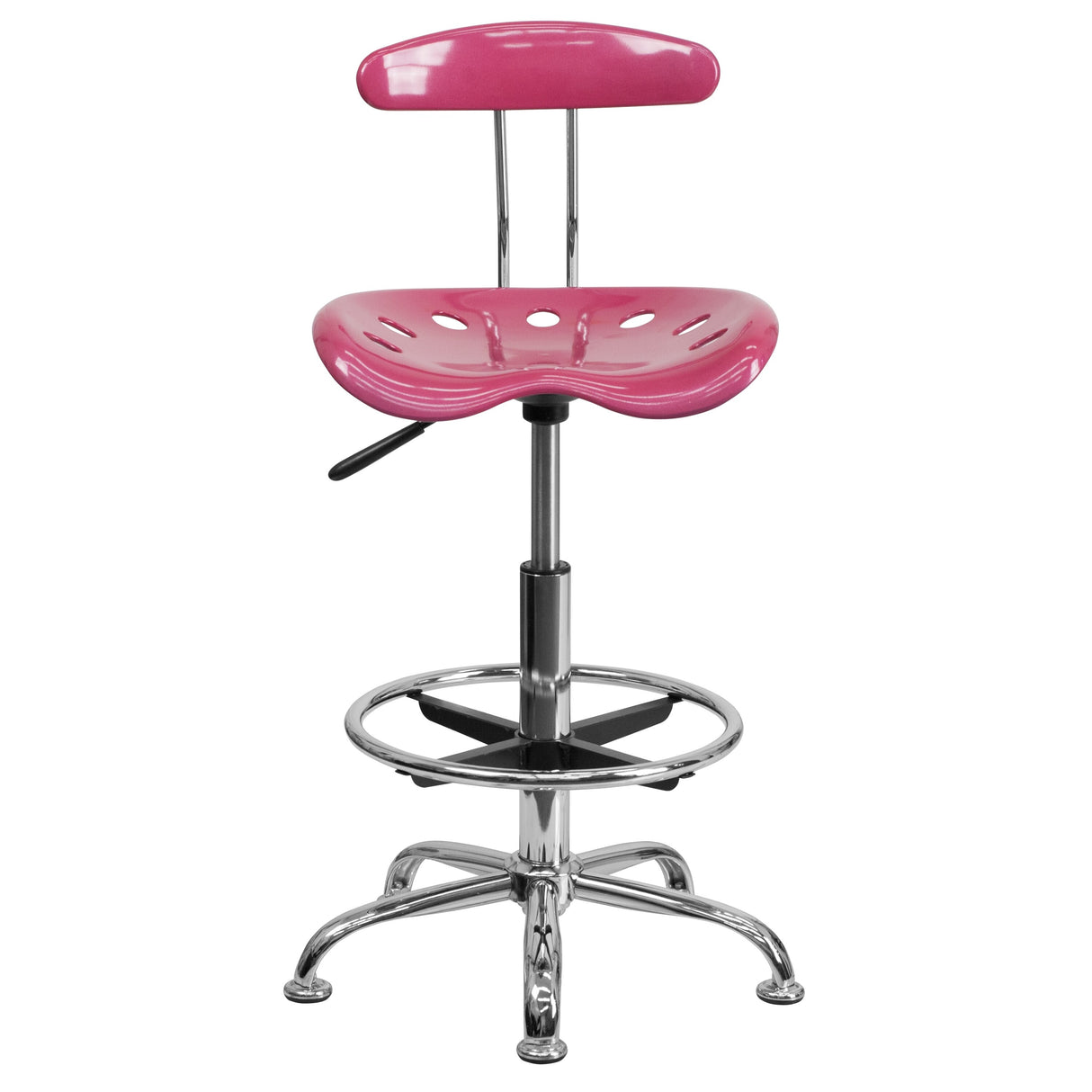 Vibrant Chrome Tractor Seat Drafting Stool
