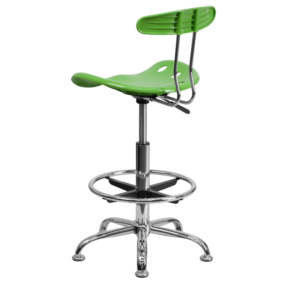 Vibrant Chrome Tractor Seat Drafting Stool