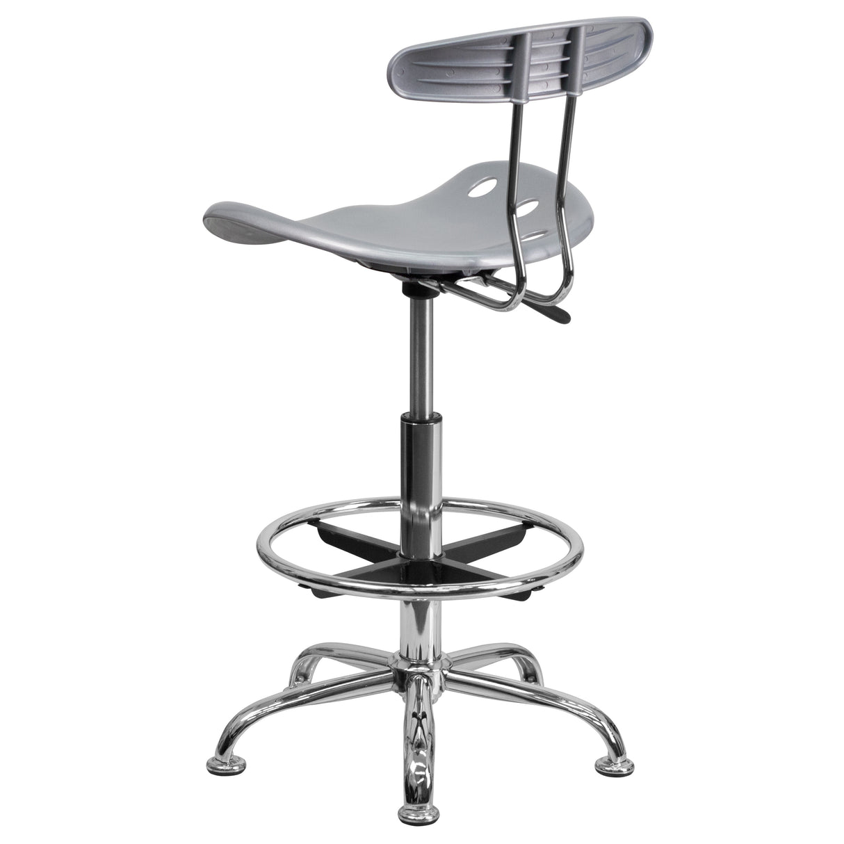 Vibrant Chrome Tractor Seat Drafting Stool