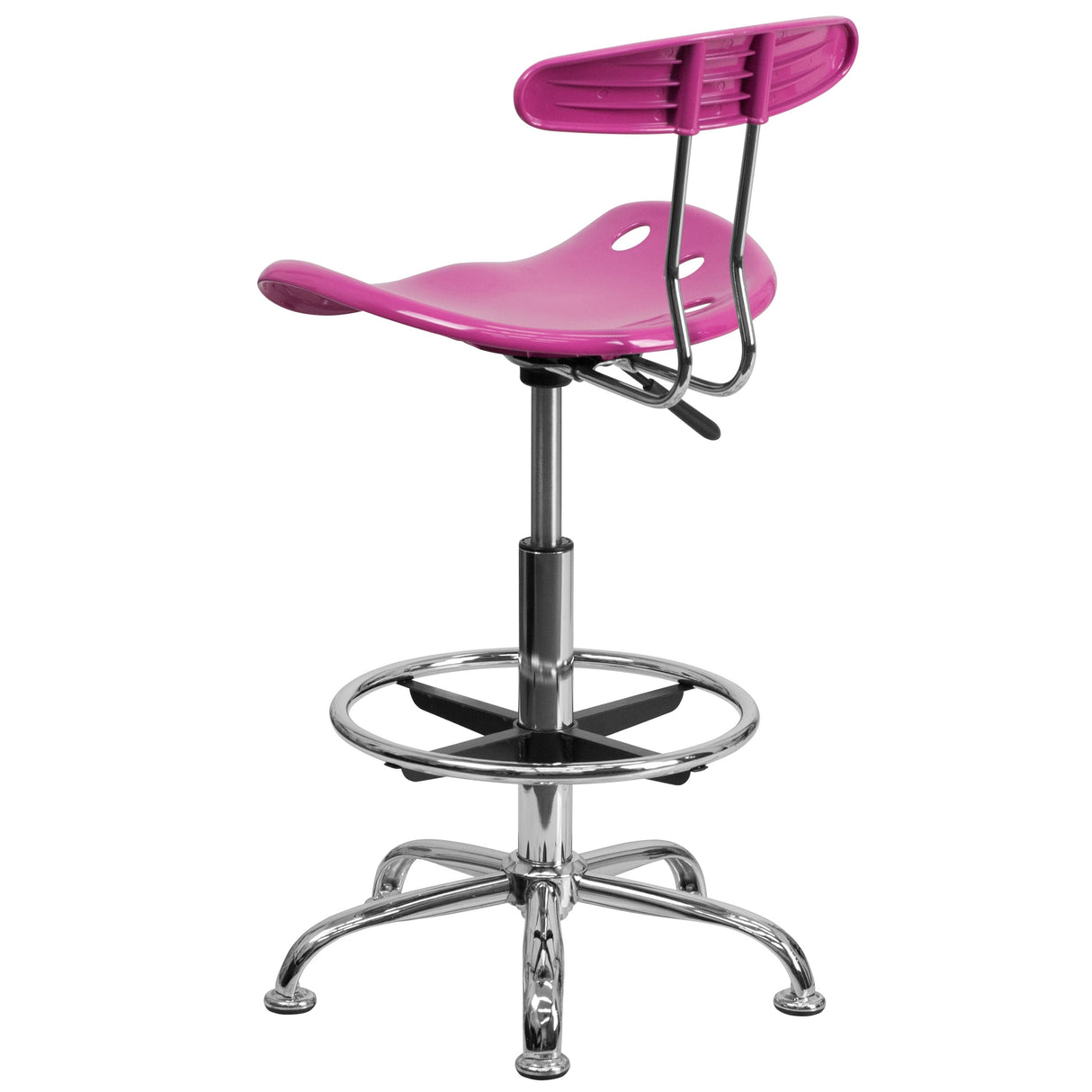Vibrant Chrome Tractor Seat Drafting Stool